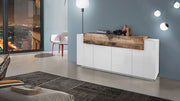 Madia moderna di design con ribalta in finitura Bianco lucido e Pero, ZTCNV41485135
