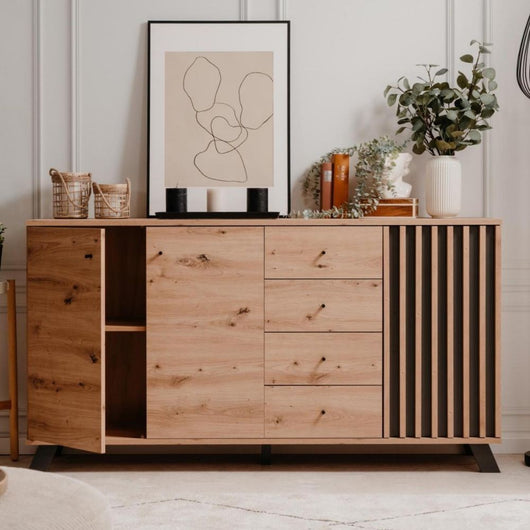 Madia 3 ante e 4 cassetti Medan51C colore rovere antracite