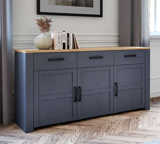 Credenza 3 porte e 3 cassetti, finitura Rovere riviera e Rovere navy ZFTBHLK231-M348