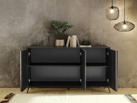 Madia moderna 3 ante in finitura Nero Frassinato, ZLCCYNEFRA3