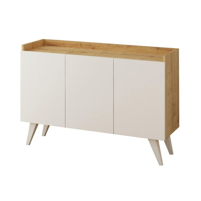 Madia 3 ante rovere e bianco Cok 120