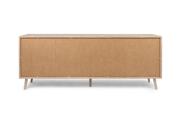 Madia Kara con 4 ante e 2 cassetti in finitura Quercia e Rafia ZFRBALI51B