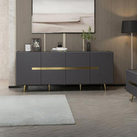 Madia 4 ante antracite Jose particolari oro 180x47x75h