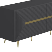 Madia 4 ante antracite Jose particolari oro 180x47x75h