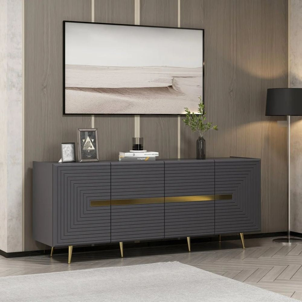 Madia 4 ante antracite Jose particolari oro 180x47x75h