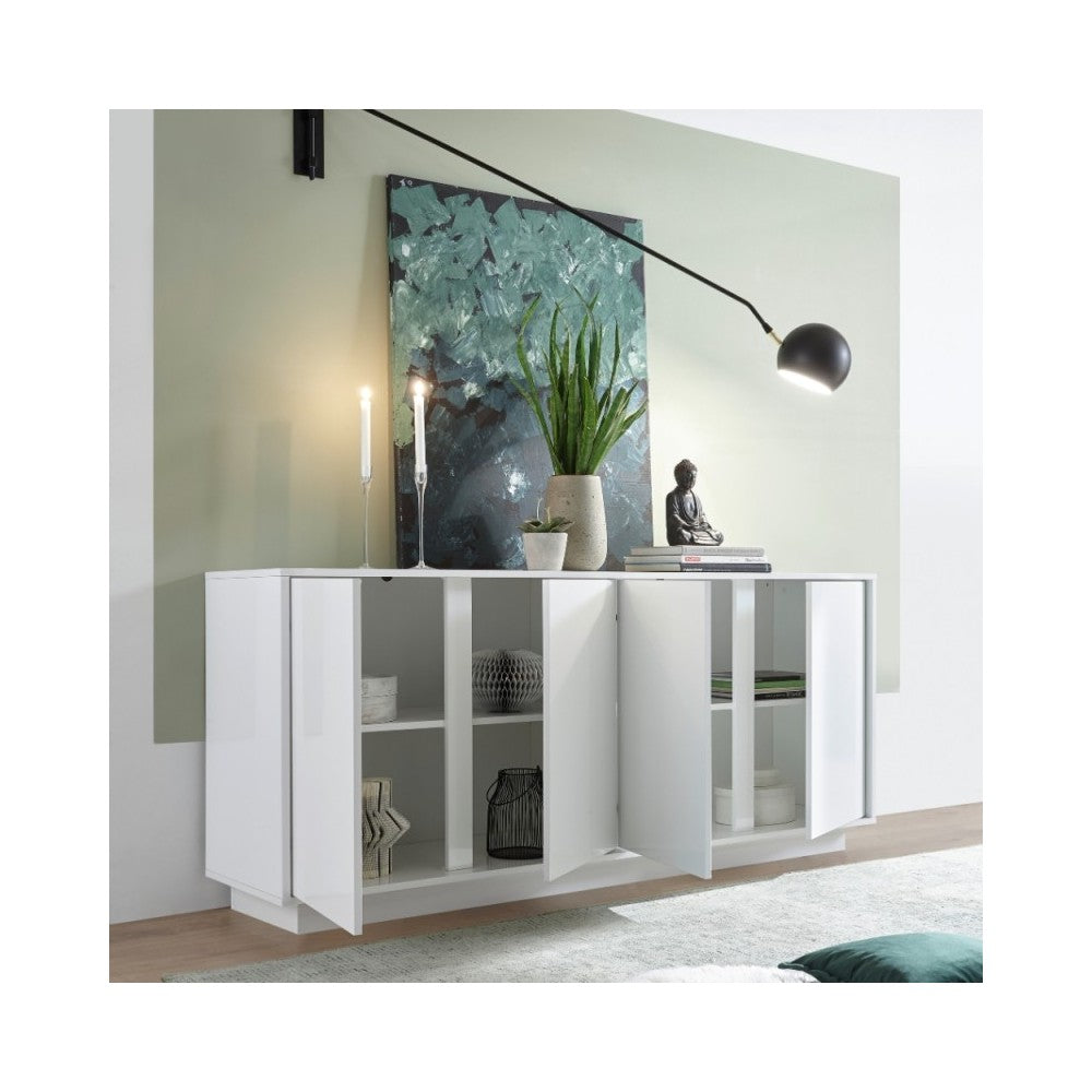 Madia 4 ante bianco lucido Ice 180x43x79H