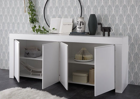 Credenze soggiorno moderne, madia 4 ante con maniglia a gola, ZLCFIMD4A