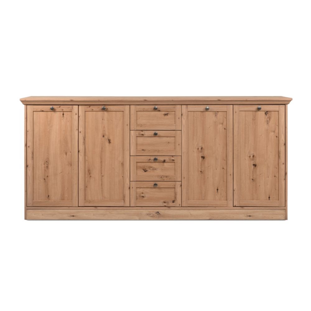 Madia 4 ante e 4 cassetti rovere anticato Timber51A 200x40x90H Il fascino del legno naturale nella tua casa