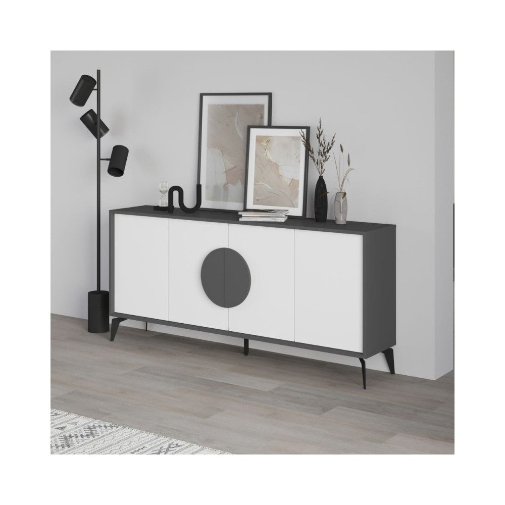 Madia 4 ante Gora180 colore antracite e bianco 180x35,6x82