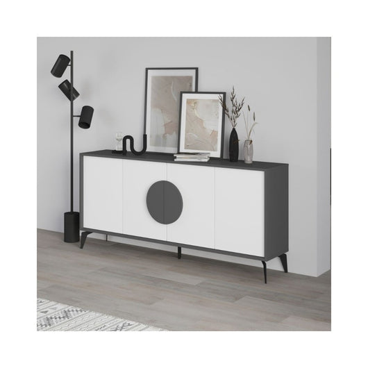 Madia 4 ante Gora180 colore antracite e bianco 180x35,6x82