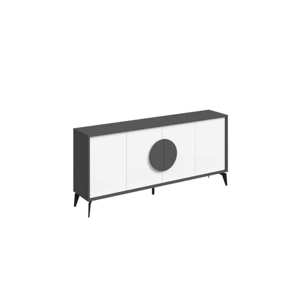 Madia 4 ante Gora180 colore antracite e bianco 180x35,6x82