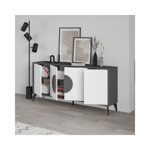 Madia 4 ante Gora180 colore antracite e bianco 180x35,6x82