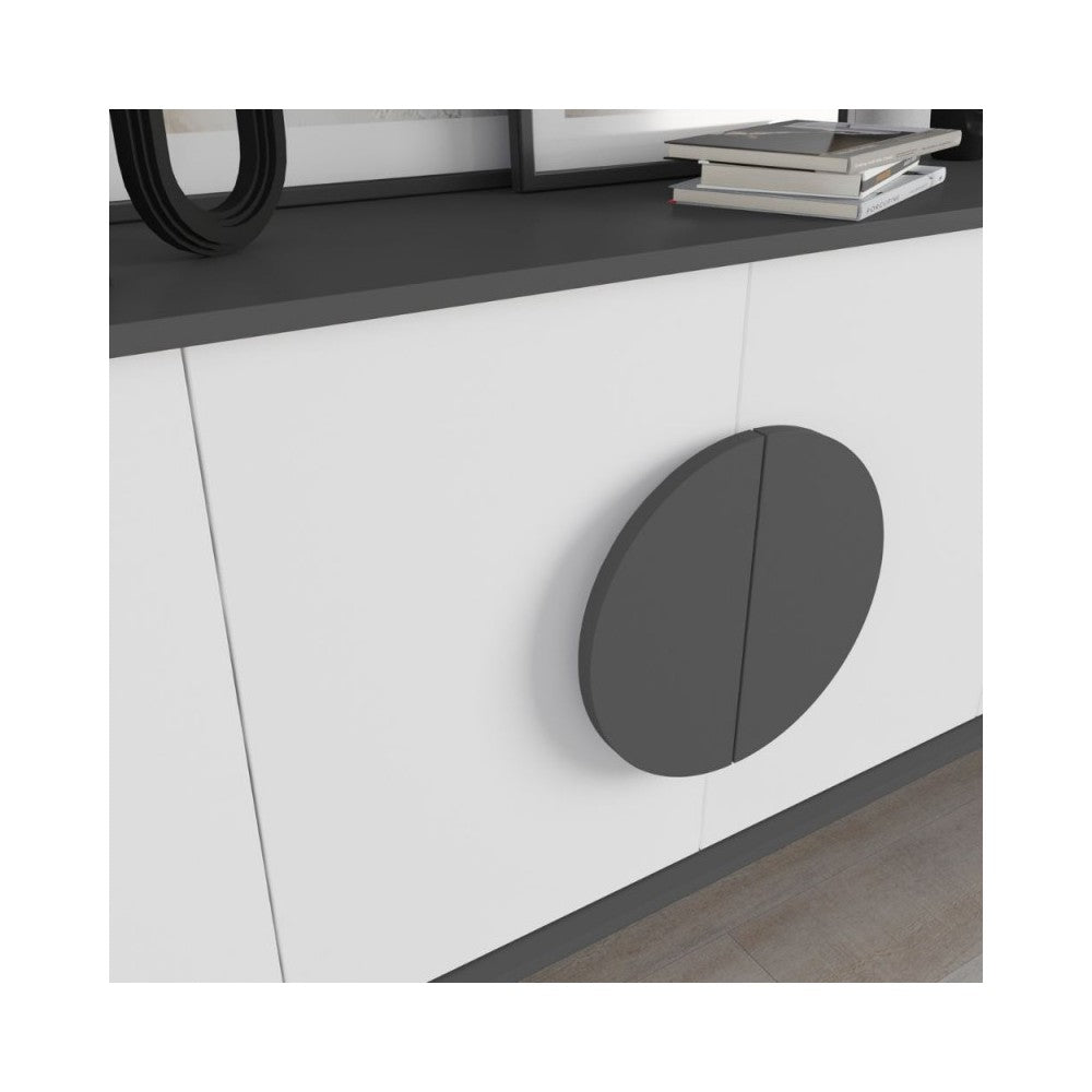 Madia 4 ante Gora180 colore antracite e bianco 180x35,6x82