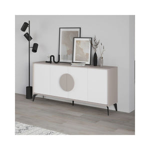 Madia 4 ante Gora180 colore bianco e tortora 180x35,6x82