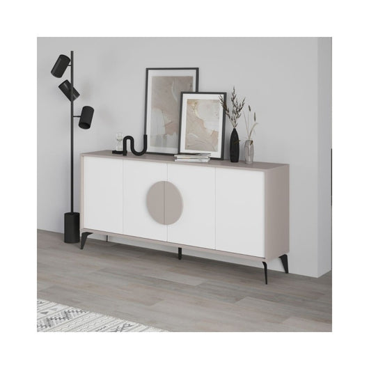 Madia 4 ante Gora180 colore bianco e tortora 180x35,6x82