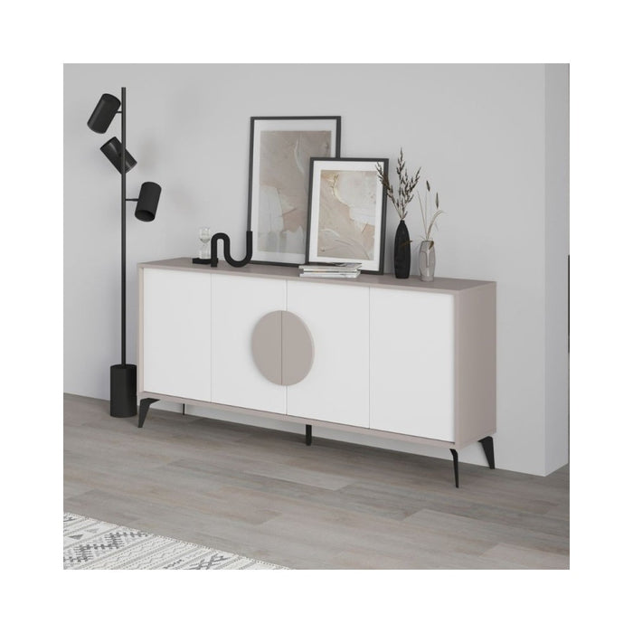 Madia 4 ante Gora180 colore bianco e tortora 180x35,6x82