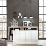 Madia 4 ante Mogol bianco lucido pero 184x42x93H