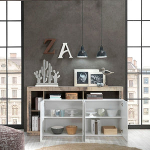 Madia 4 ante Mogol bianco lucido pero 184x42x93H