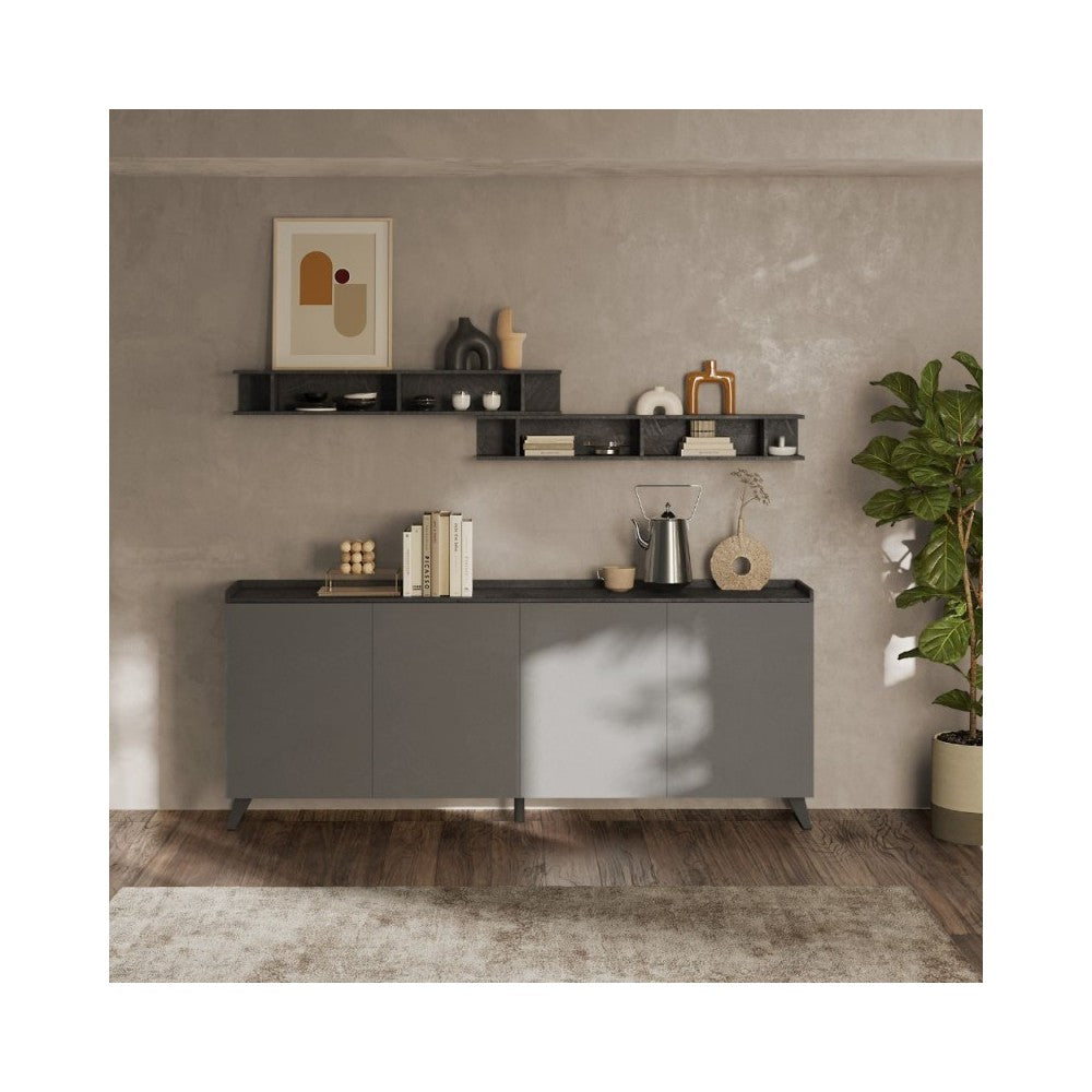 Madia 4 ante Polan 241x42x99h colore ardesia piombo