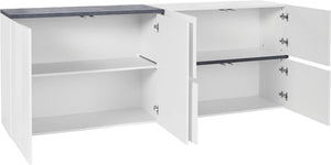 Madia moderna con 4 ante in finitura Bianco lucido e Ardesia L.210 ZTC56222314