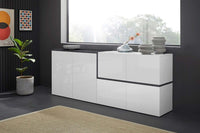 Madia moderna con 4 ante in finitura Bianco lucido e Ardesia L.210 ZTC56222314