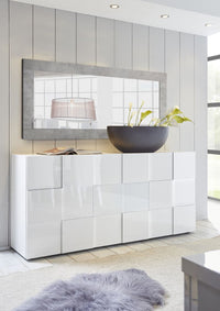 Credenza Moderna 3 ante Bianco Lucido, ZLCMS-MD3ABI