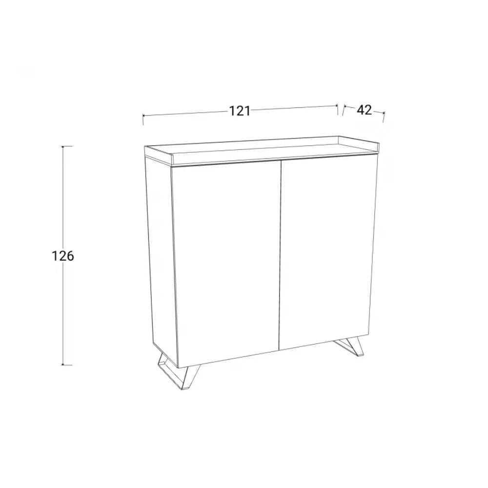 Madia alta 2 ante Polan 121x42x126h colore ardesia piombo