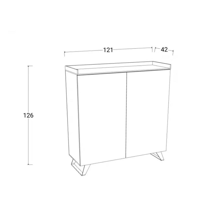 Madia alta 2 ante Polan 121x42x126h colore ardesia piombo