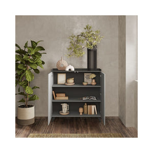 Madia alta 2 ante Polan 121x42x126h colore ardesia piombo