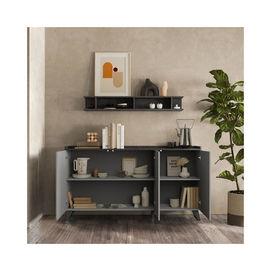 Madia 3 ante Polan ardesia piombo 181x42x99h