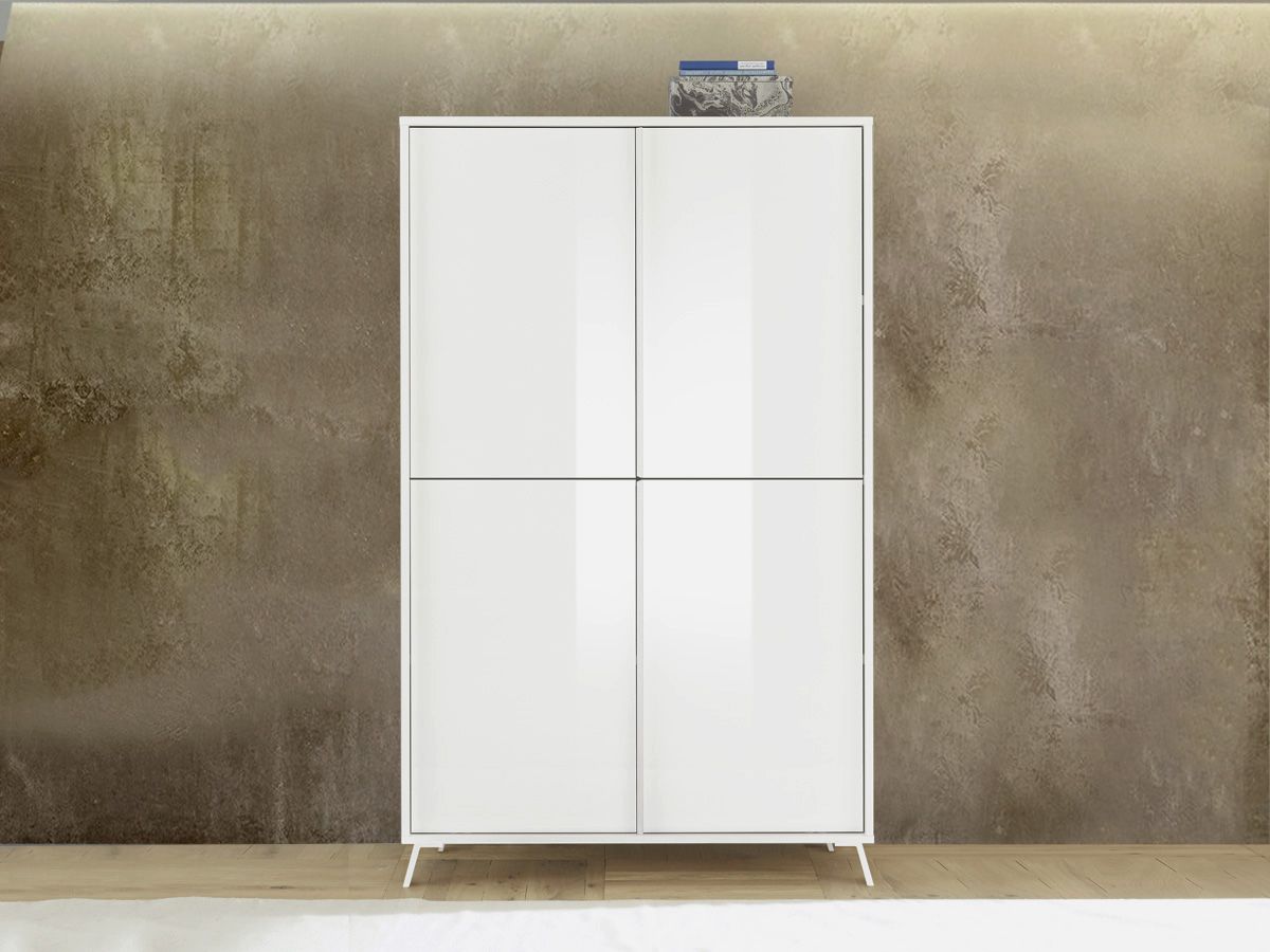 Madia alta per cucina 4 ante in finitura Bianco Lucido, ZLCCYBILL5