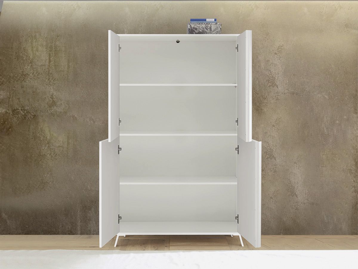 Madia alta per cucina 4 ante in finitura Bianco Lucido, ZLCCYBILL5