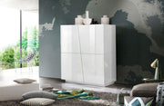 Madia credenza alta 4 ante bianco lucido, ZTCVG55956954