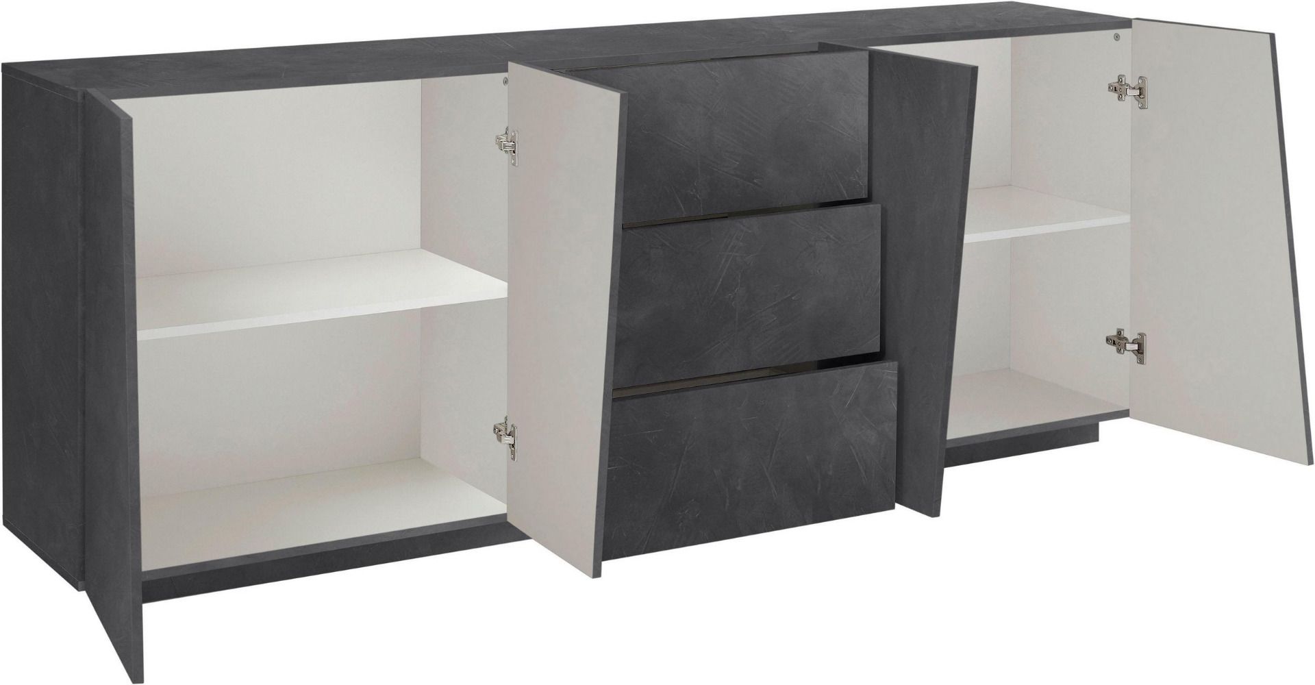 Madia credenza 4 ante 3 cassetti in finitura ardesia, ZTCVG31752642