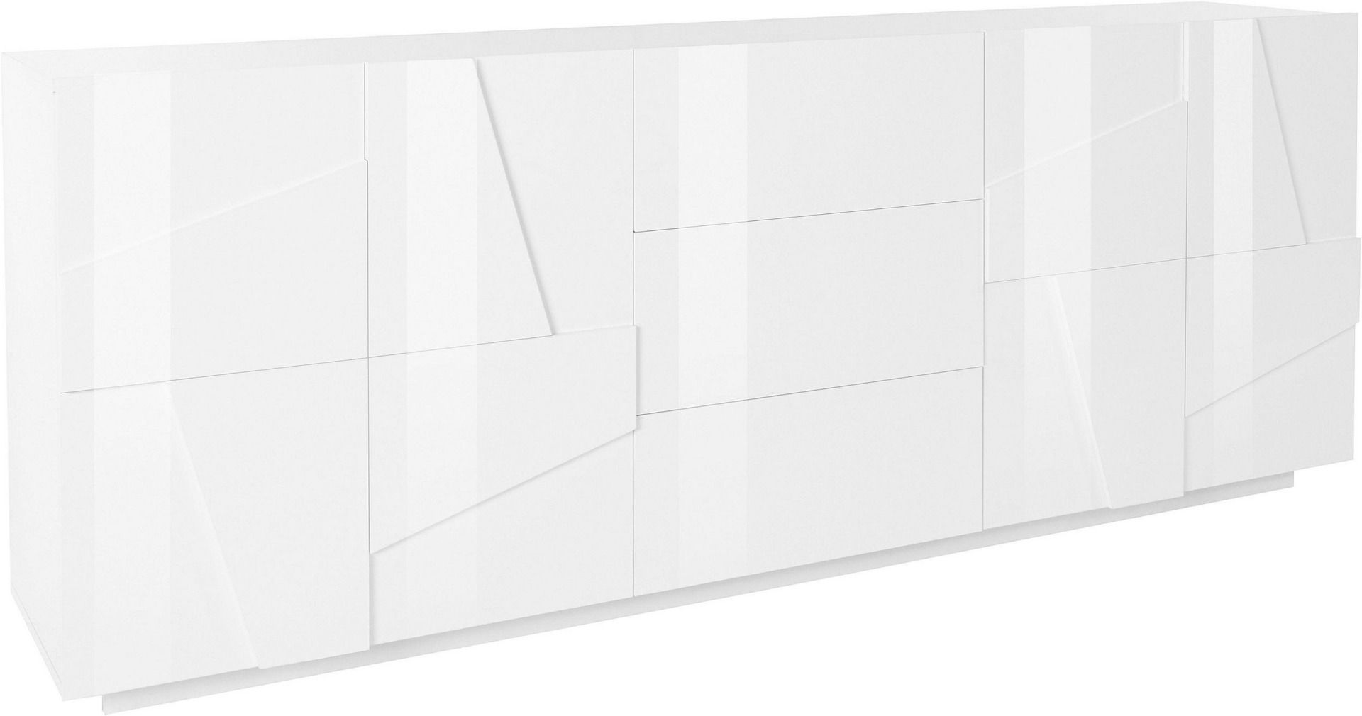 Madia moderna con 4 ante e 3 cassetti in finitura bianco lucido, ZTCA22340712
