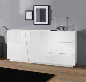 Madia credenza 2 ante 3 cassetti bianco lucido, ZTCVG94683902