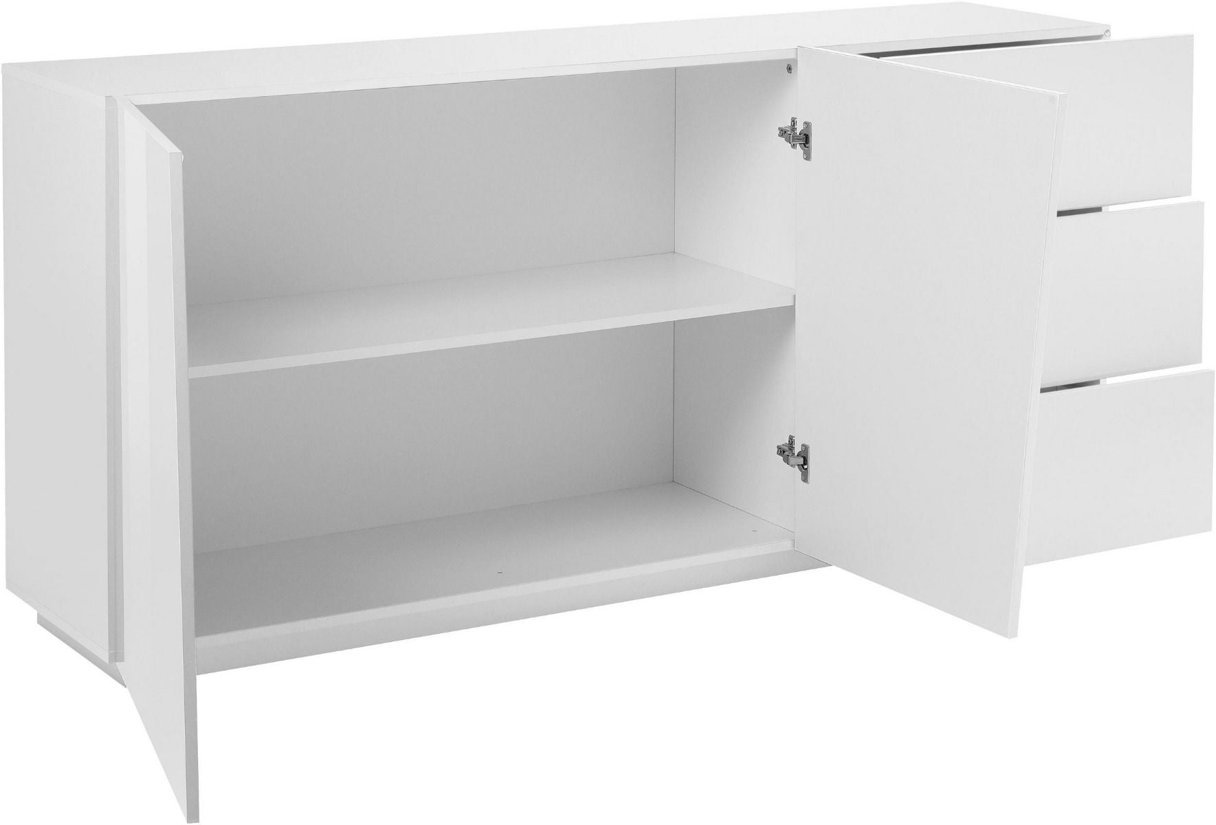 Madia credenza 2 ante 3 cassetti bianco lucido, ZTCVG94683902