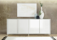 Madia moderna 4 ante in finitura Bianco Lucido, ZLCCYBILL1