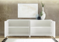 Madia moderna 4 ante in finitura Bianco Lucido, ZLCCYBILL1