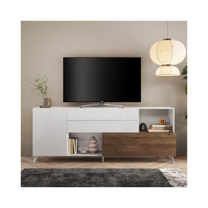 Madia Marion 240x42x94h colore bianco lucido e mercure