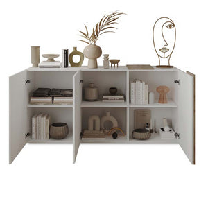 Madia 3 ante Sabry colore bianco lucido rovere Kadiz