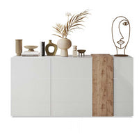 Madia 3 ante Sabry colore bianco lucido rovere Kadiz