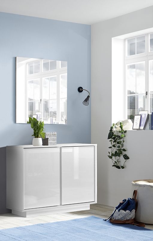 Madia moderna con 2 ante in finitura bianco lucido ZLCICEMAD2A