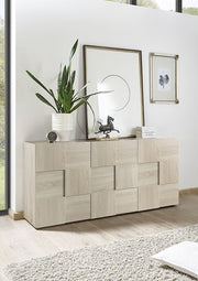 Credenza Moderna, Madia di Design, 3 ante, Rovere Samoa, ZLCMS-MD3ARS