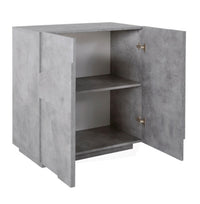 Madia a 2 ante con disegni geometrici in finitura Beton, ZTCA62796705