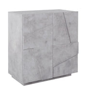 Madia a 2 ante con disegni geometrici in finitura Beton, ZTCA62796705
