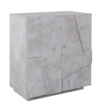 Madia a 2 ante con disegni geometrici in finitura Beton, ZTCA62796705