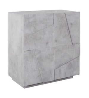 Madia a 2 ante con disegni geometrici in finitura Beton, ZTCA62796705