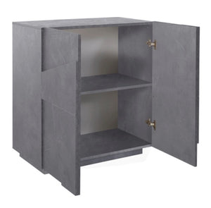 Madia a 2 ante con disegni geometrici in finitura Ardesia, ZTCA93774518