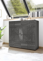 Madia contenitore 2 ante, grigio serigrafato, ZLCMRMADGR5